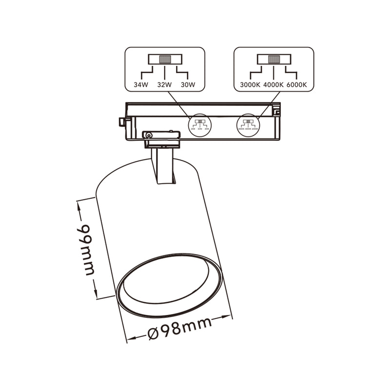 FARETTO LED BINARIO MONOFASE GD24A40C-N3C