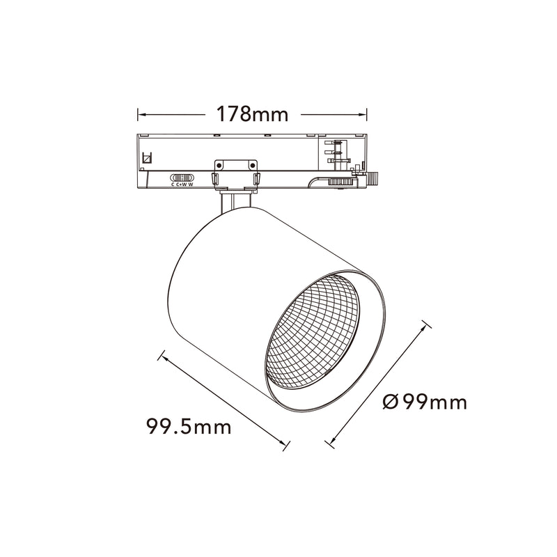 FARETTO LED BINARIO TRIFASE GD23D40C-B3C