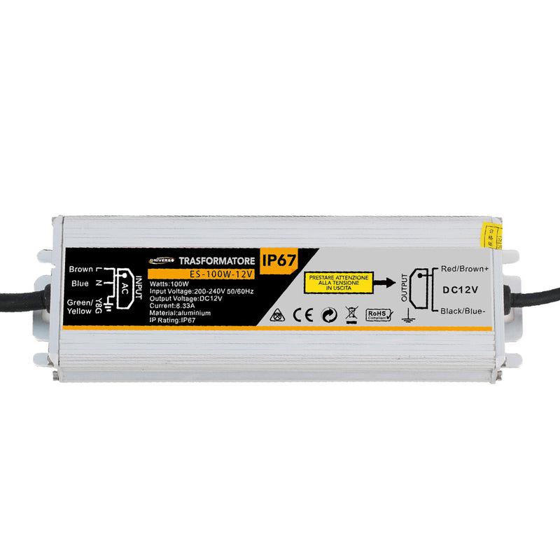 Trasformatore impermeabile 12V ES-100W-12V
