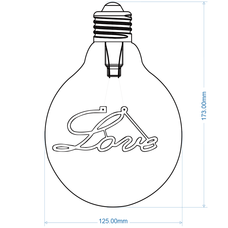 Lampadina LED E27 4W G125-Love