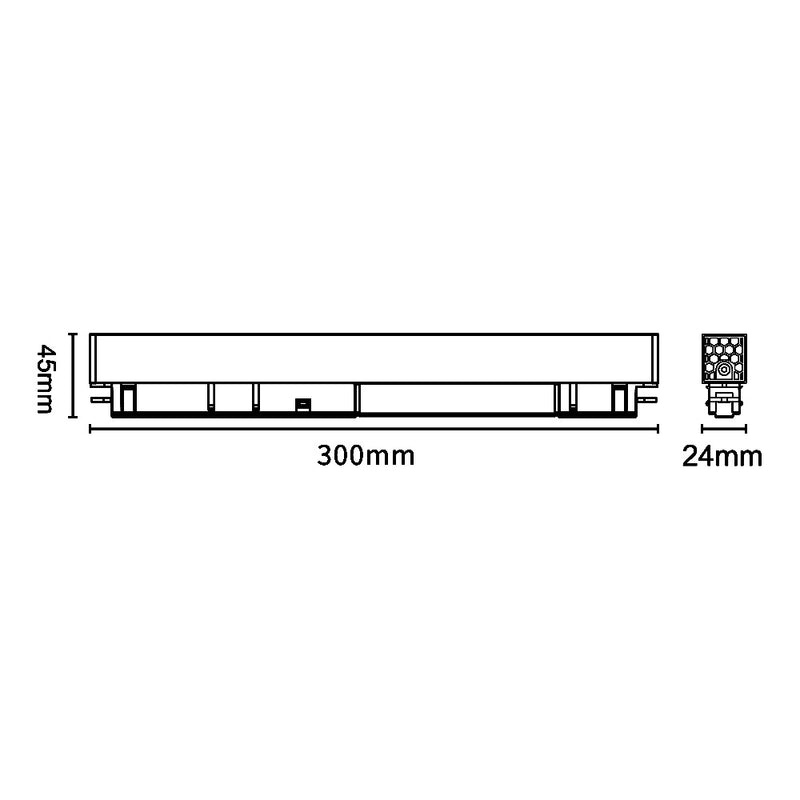 Lampada grigla led magnetico per binario FR-18W-N