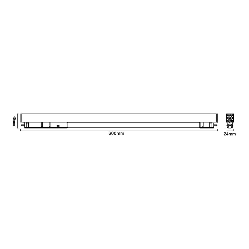 Lampada grigla led magnetico per binario FR-24W-N