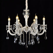 Lampadario Candelabro con Bracci e Cristalli Pendenti a Sospensione