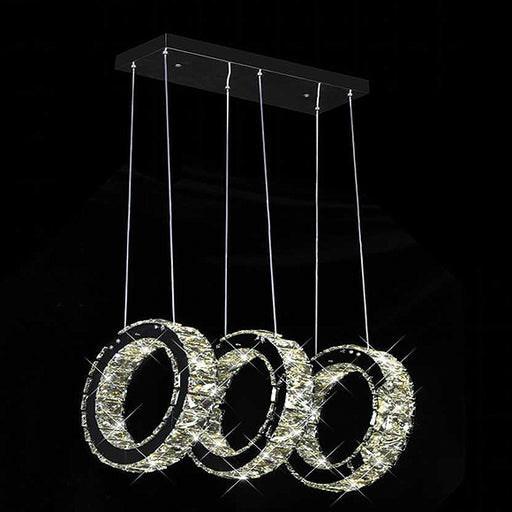 Lampadario Moderno a Sospensione a Forma di 3 Anelli 
